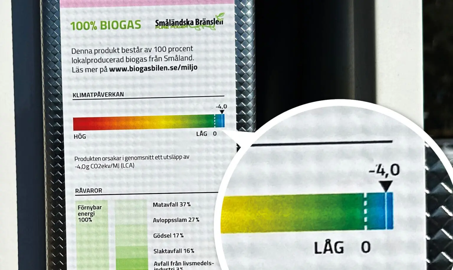 Biogas från Småländska Bränslen ger minusutsläpp